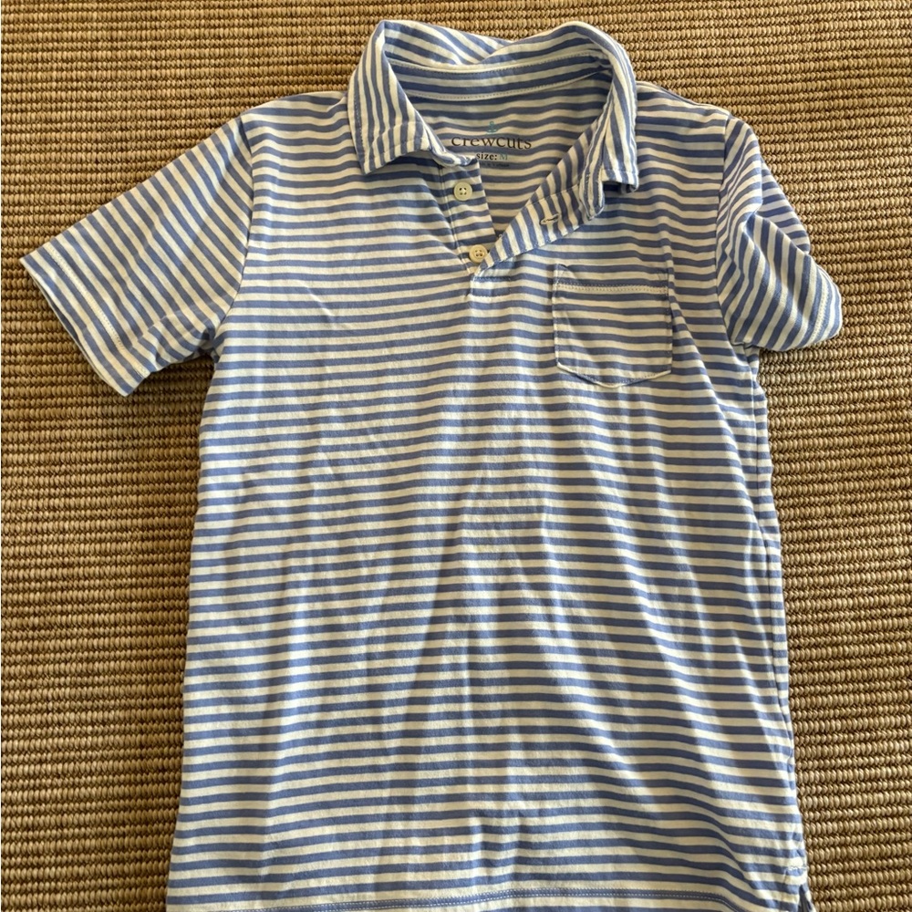 Crewcuts Blue and White Striped Polo Shirt